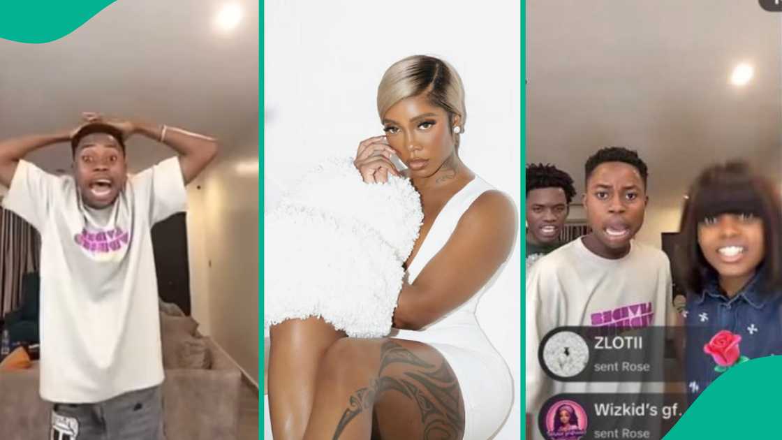 Tiwa Savage opens her backside on TikTok live with Peller and Jarvis to flaunt her tattoo. Tiwa Savage opens her backside on TikTok live with Peller and Jarvis to flaunt her tattoo.