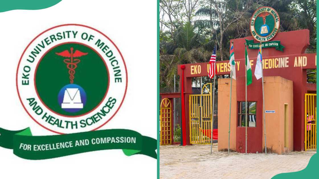 Eko University of Medical and Health Sciences official logo and main gate