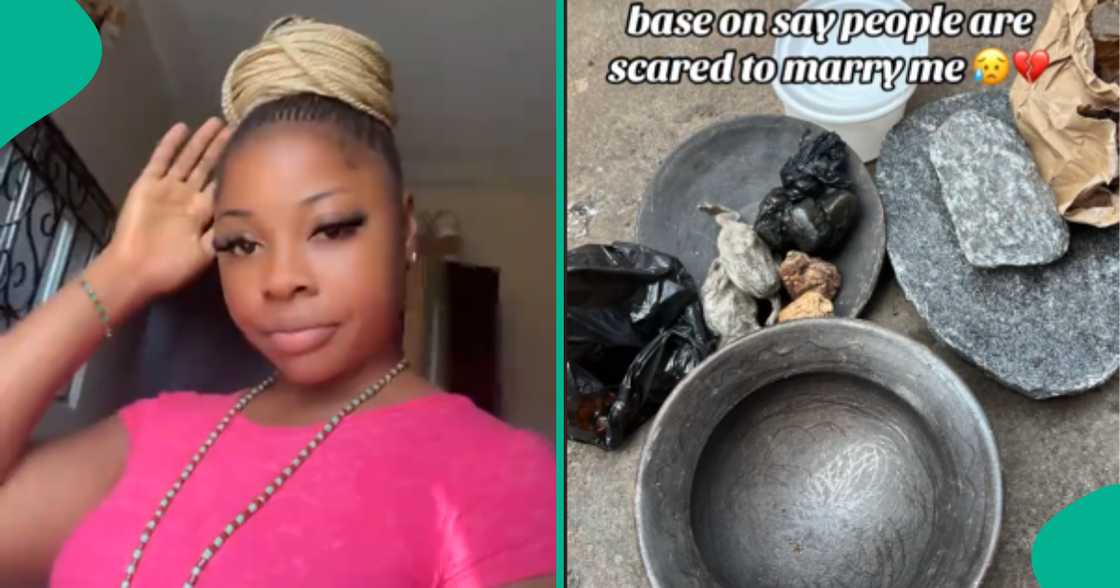 Lady shows work she does, says people are afraid of seeking her hand in marriage