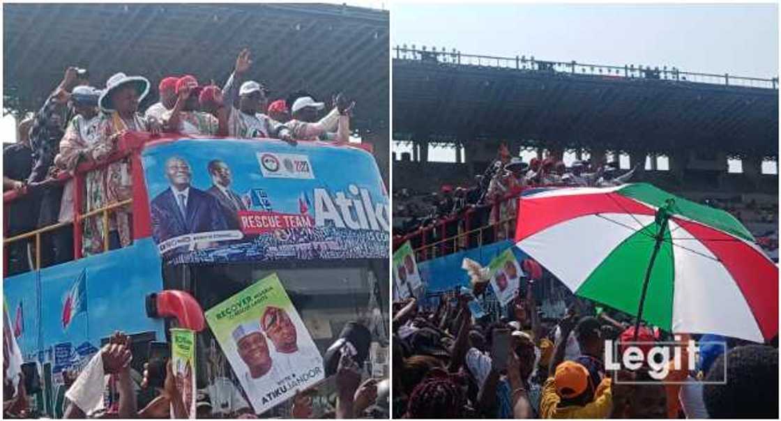 Atiku on long bus Atiku on long bus