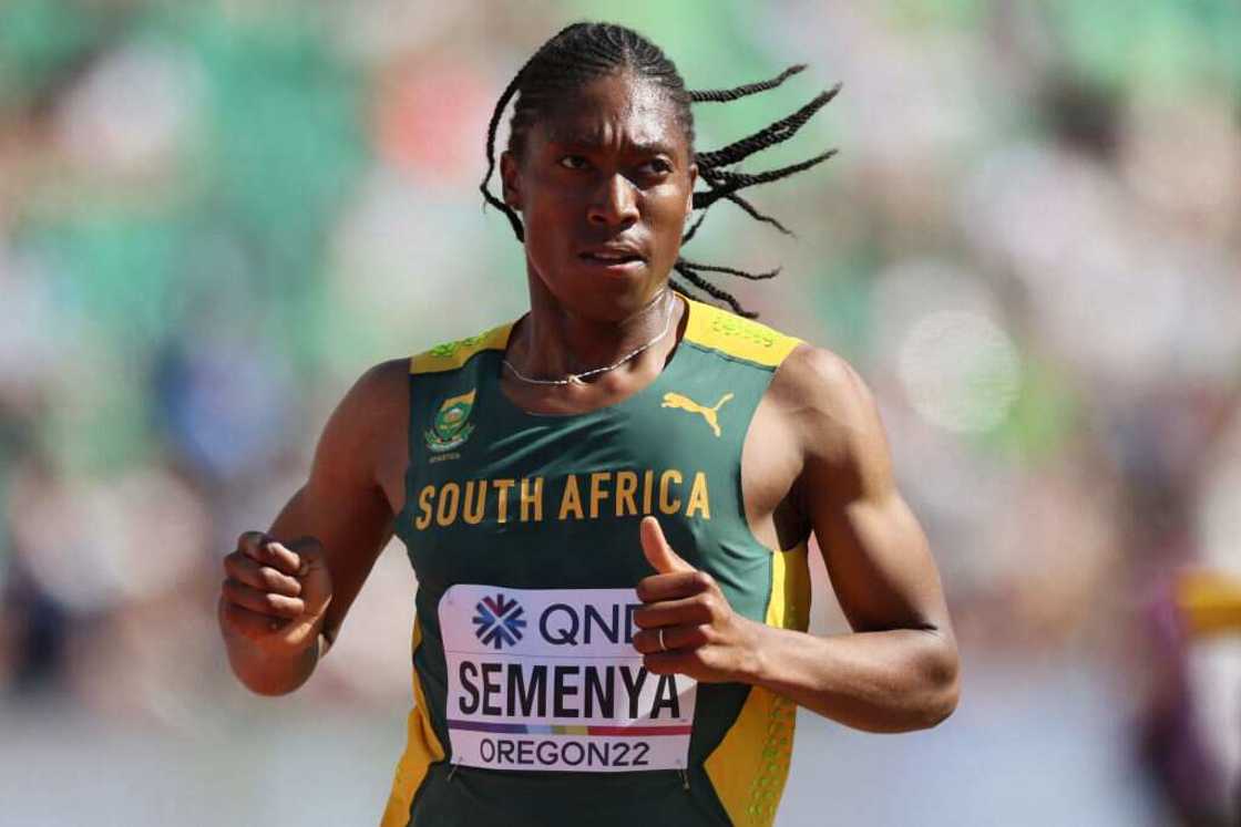 Caster Semenya competes in the Women's 5000m at Hayward Field