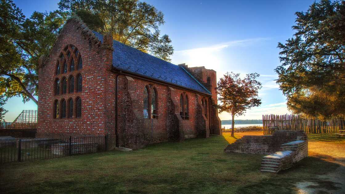 Historic Jamestowne and Jamestown Church.