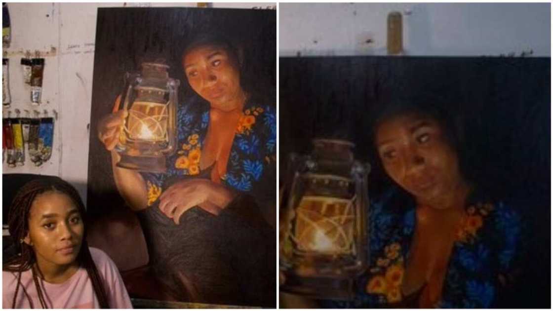Nigerian painter, Uchennaya, said that the works are a sequel. Nigerian painter, Uchennaya, said that the works are a sequel.