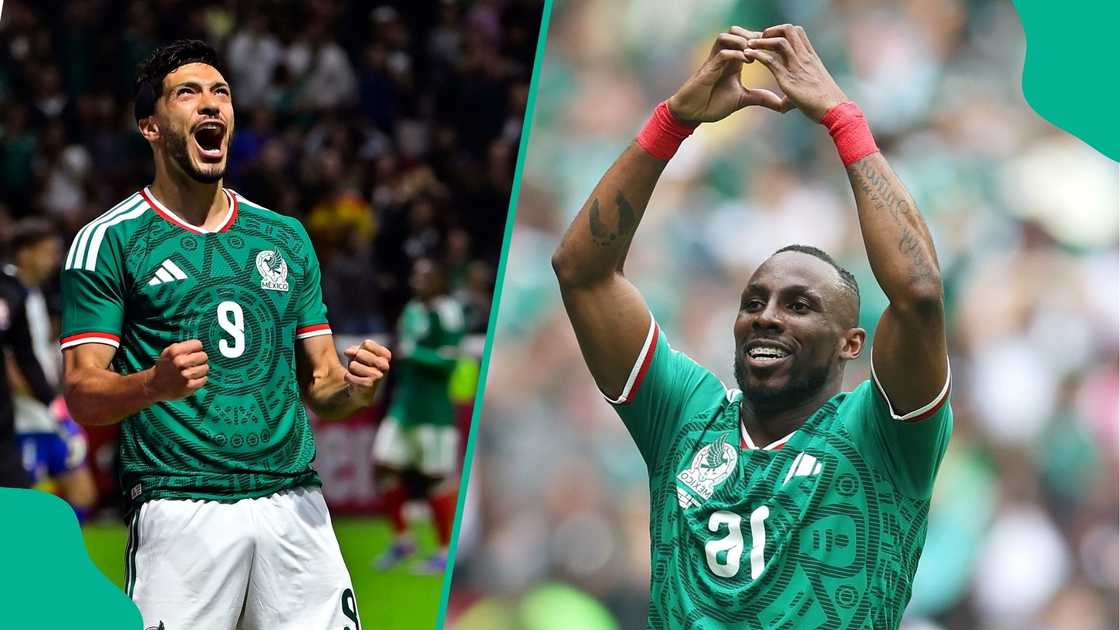 Julian Quinones, Raul Jimenez, Mexico, South Africa, FIFA, World Cup. Julian Quinones, Raul Jimenez, Mexico, South Africa, FIFA, World Cup.