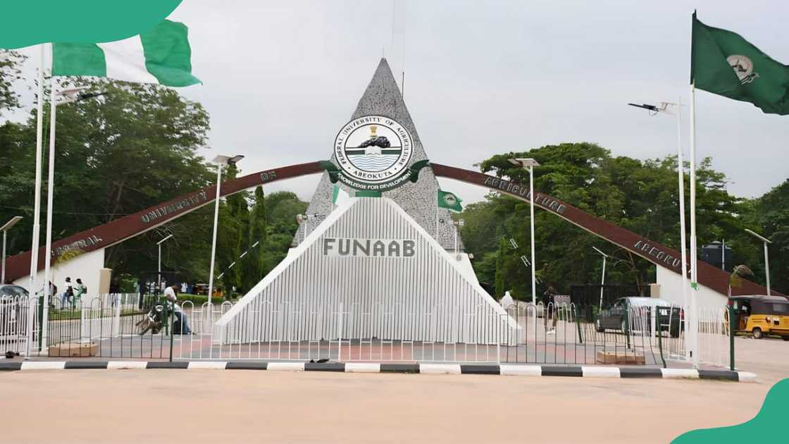 Federal University of Agriculture, Abeokuta (FUNAAB) main gate. Federal University of Agriculture, Abeokuta (FUNAAB) main gate.