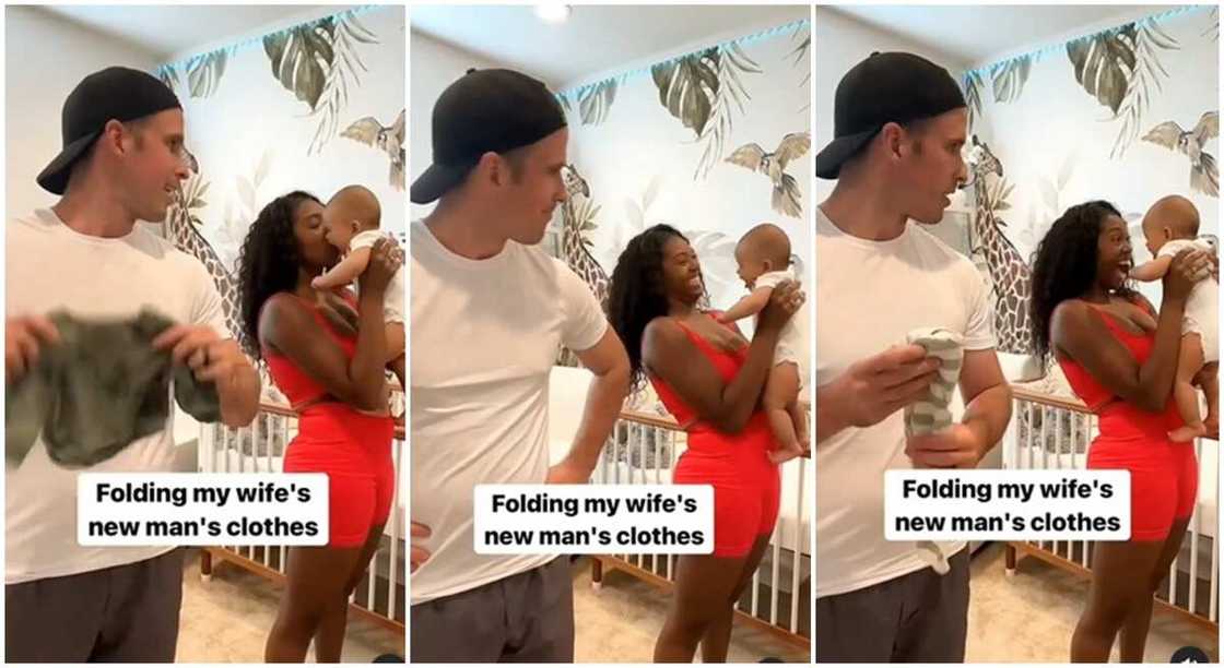 Young mum their new born son and her husband who is feeling ignored while attention is given to his son. Young mum their new born son and her husband who is feeling ignored while attention is given to his son.