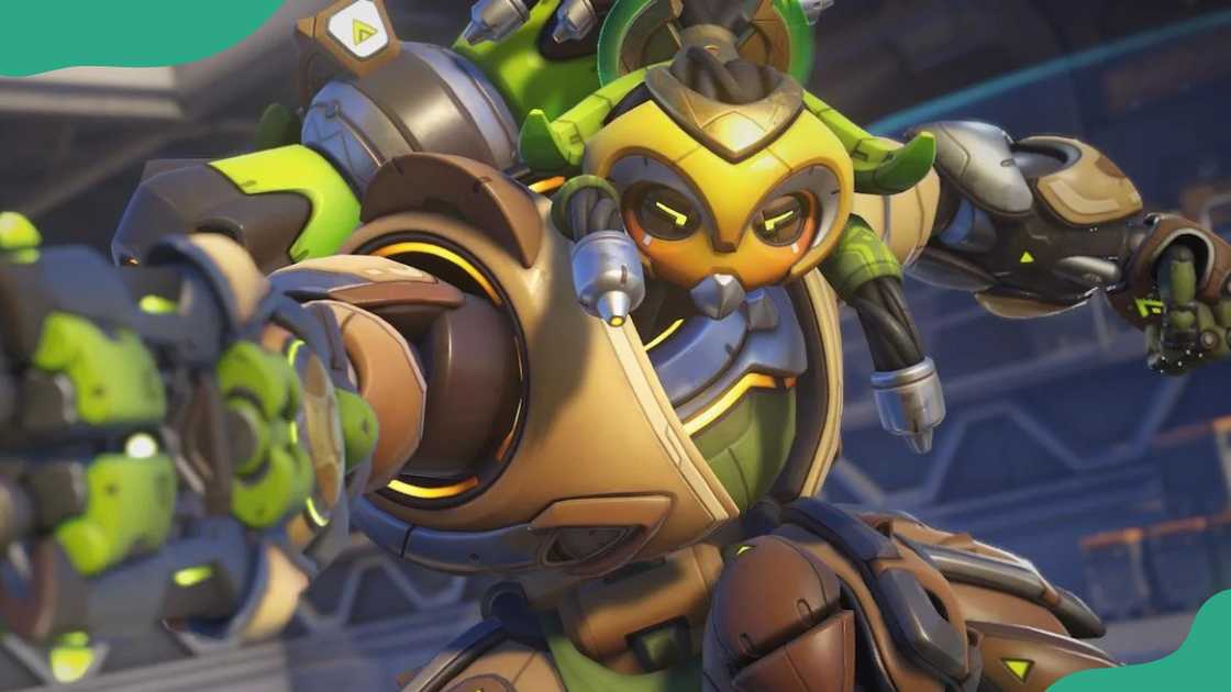 Orisa protects, powerful and steadfast in battle.