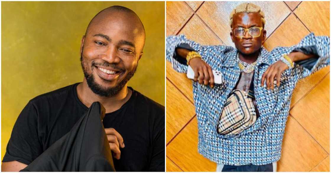 Journalist Joey Akan and singer Portable Journalist Joey Akan and singer Portable