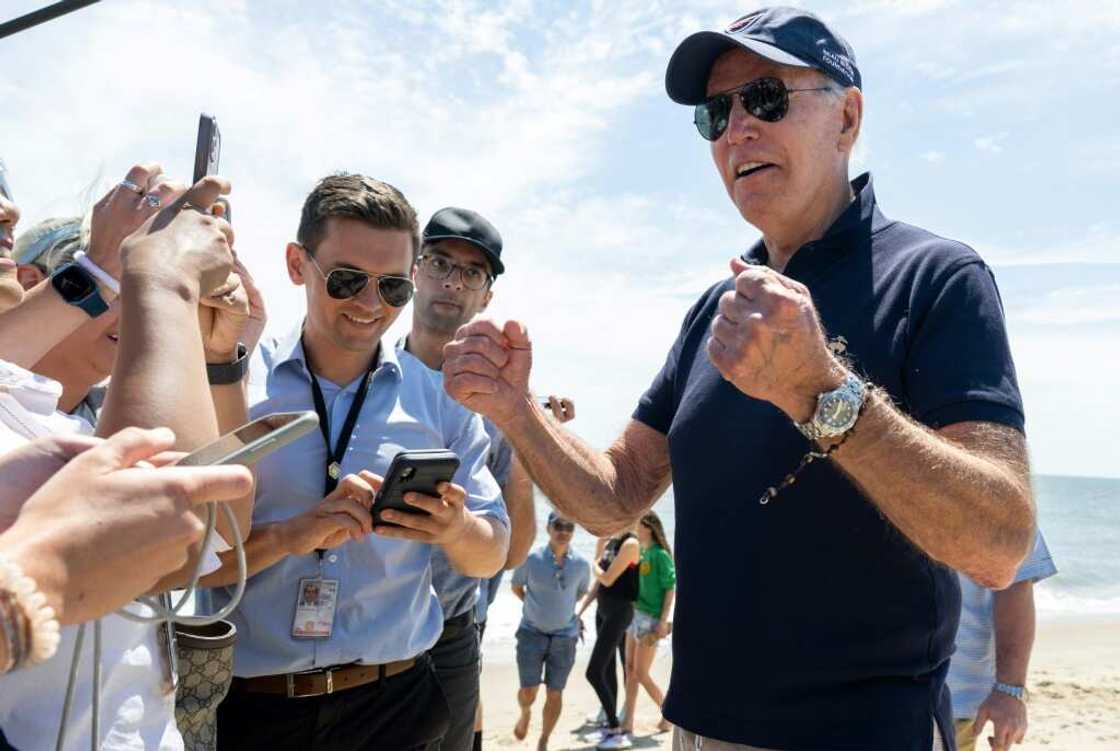 US President Joe Biden speaks with reporters in Rehoboth Beach, Delaware US President Joe Biden speaks with reporters in Rehoboth Beach, Delaware