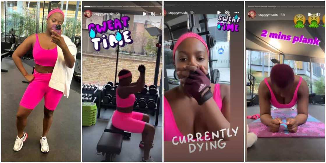 DJ Cuppy at the gym DJ Cuppy at the gym