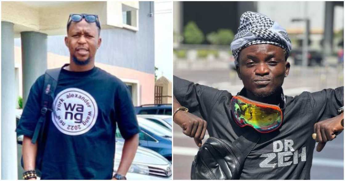 Nigerian journalist Neophlames and singer Portable Nigerian journalist Neophlames and singer Portable