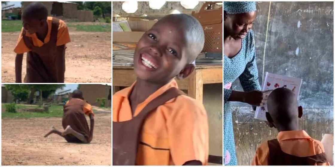 Social media reacts to video of 9-year-old Agnes who crawls to school everyday and has never walked in her life