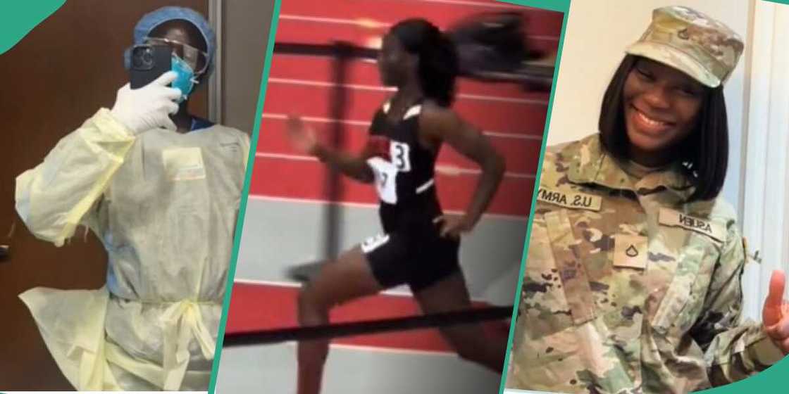 The young lady showed her different jobs The young lady showed her different jobs