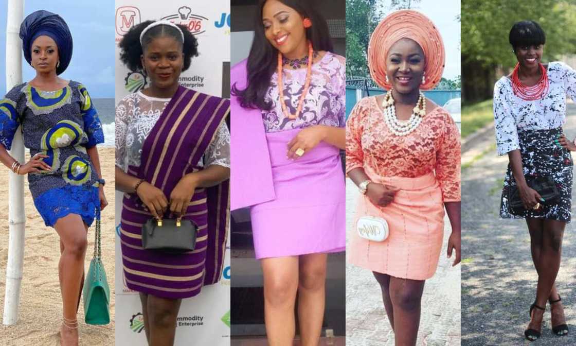 Oleku styles with lace. Oleku styles with lace.