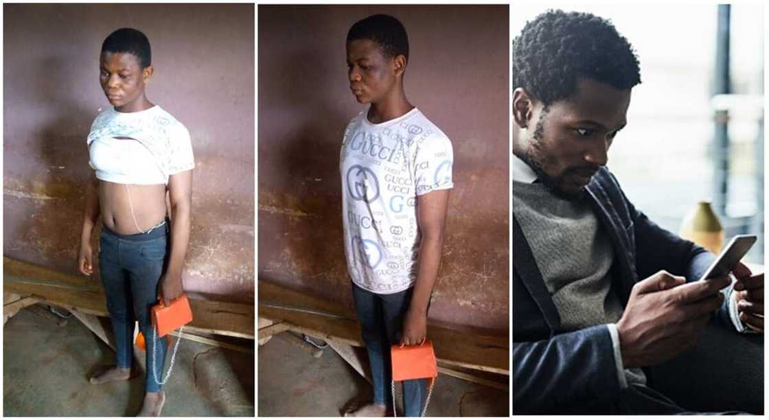 Terdue, from Benue state who posed as a girl and was taken home by a fellow man for one night stand. Terdue, from Benue state who posed as a girl and was taken home by a fellow man for one night stand.