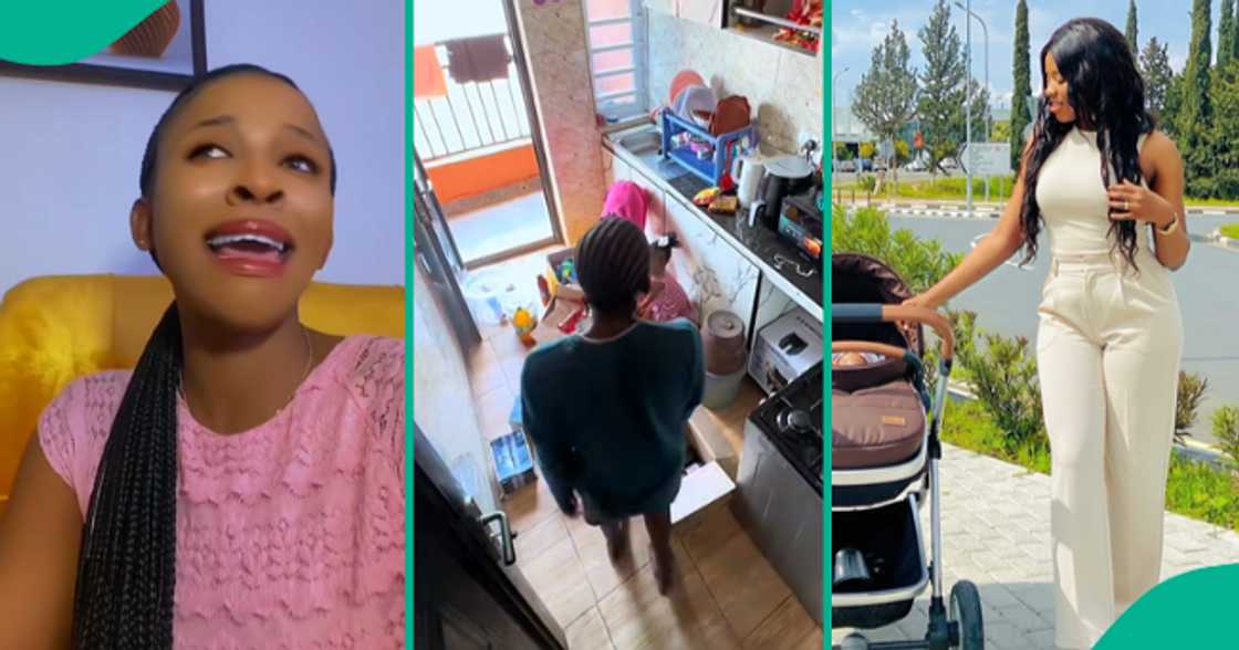 Nigerian mum catches nanny sending her children on house chores.