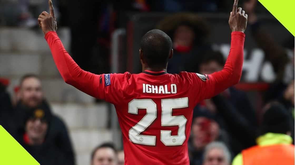 Odion Ighalo celebrates a goal for Manchester United