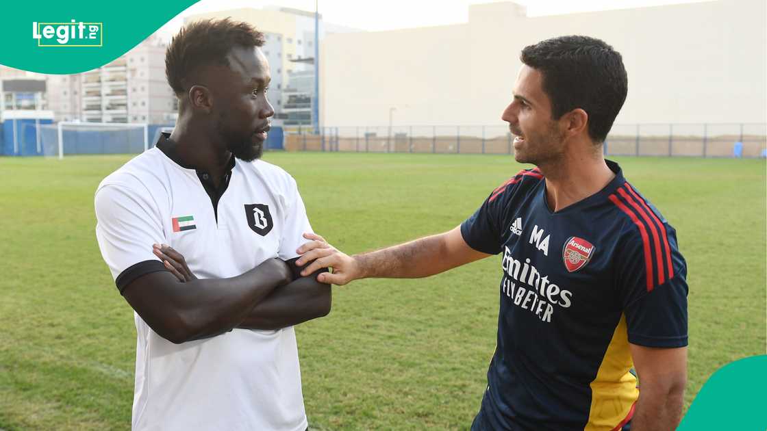 Bacary Sagna, Mikel Arteta, Arsenal, Dubai, UAE. Bacary Sagna, Mikel Arteta, Arsenal, Dubai, UAE.