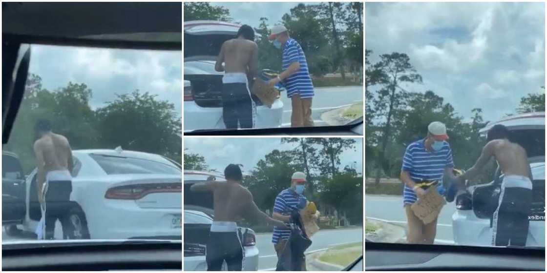 Social media celebrates kind student who was captured giving away his belongings to a homeless man Social media celebrates kind student who was captured giving away his belongings to a homeless man