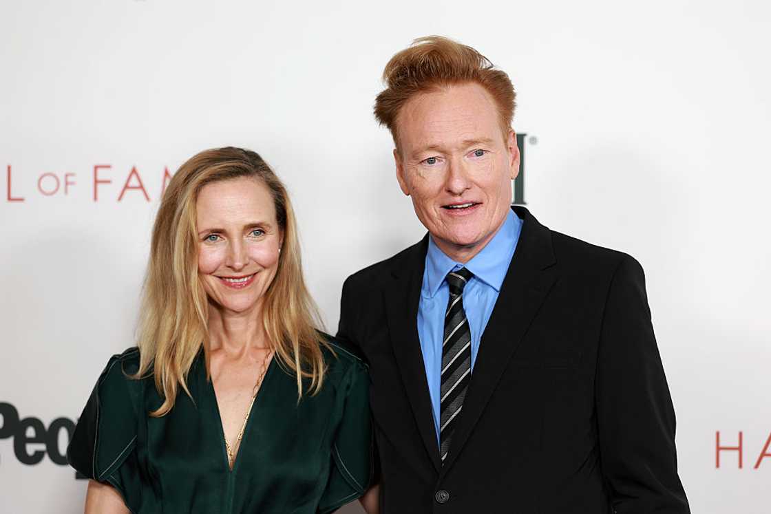 Liza Powel O’Brien and Conan O'Brien in Los Angeles, California.