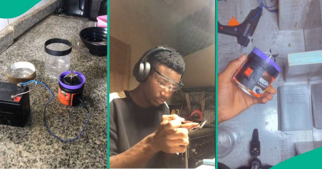 Nigerian man makes blender from very simple material Nigerian man makes blender from very simple material