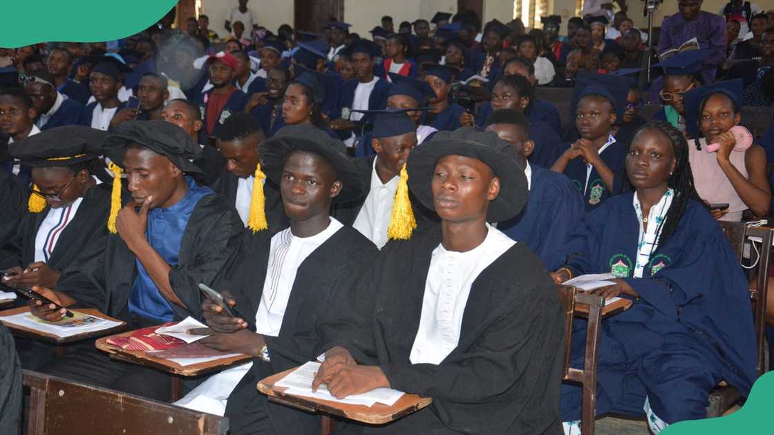 Adeyemi College of Education graduates in a classroom. Adeyemi College of Education graduates in a classroom.