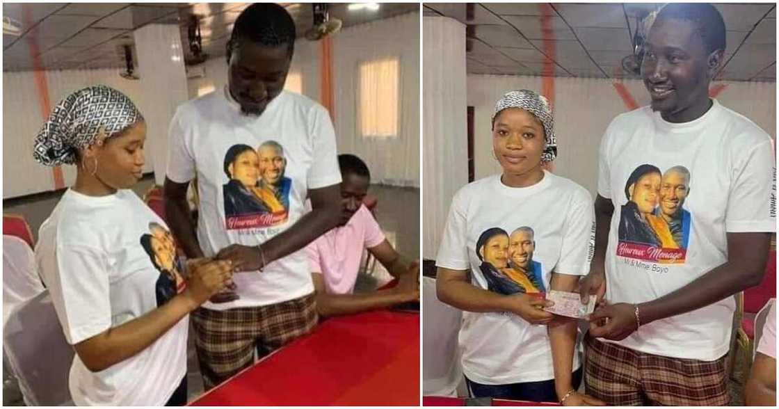 Very simple wedding, t-shirts, couple Very simple wedding, t-shirts, couple