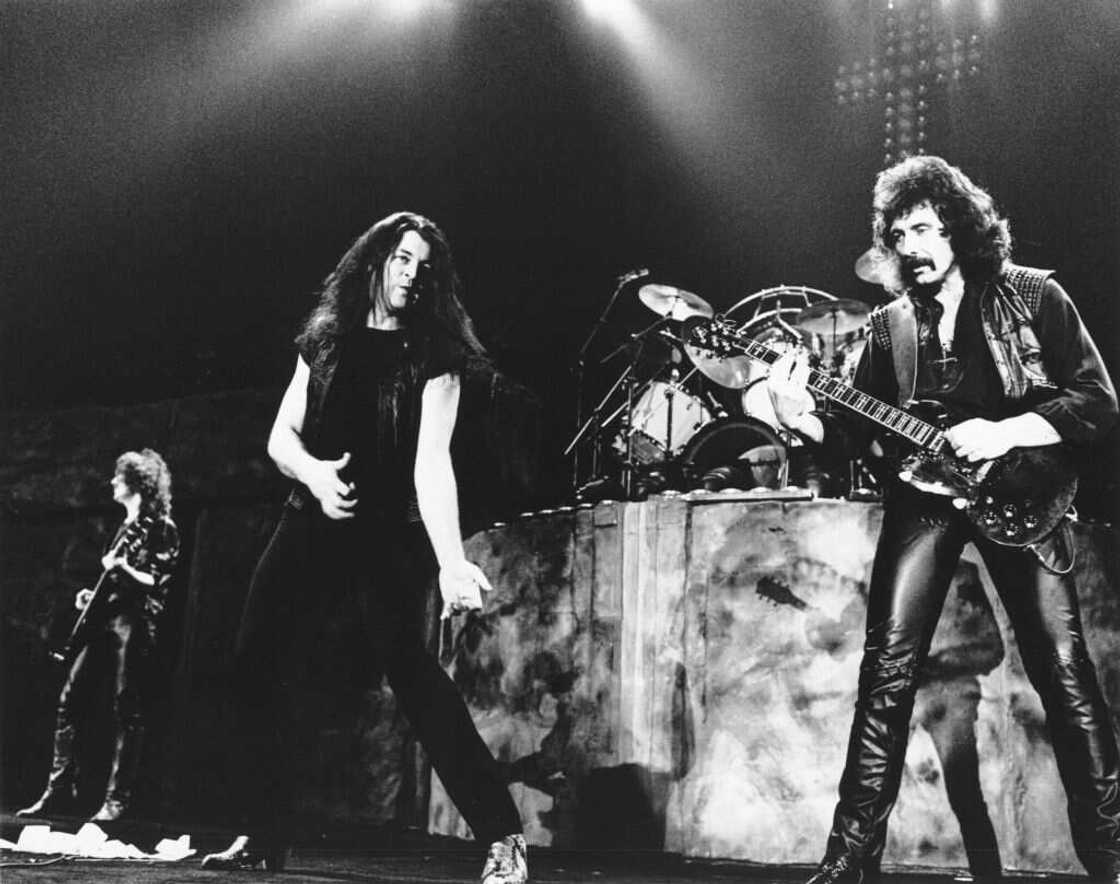 Geezer Butler, Ian Gillan and Tony Iommi of Black Sabbath performing Geezer Butler, Ian Gillan and Tony Iommi of Black Sabbath performing