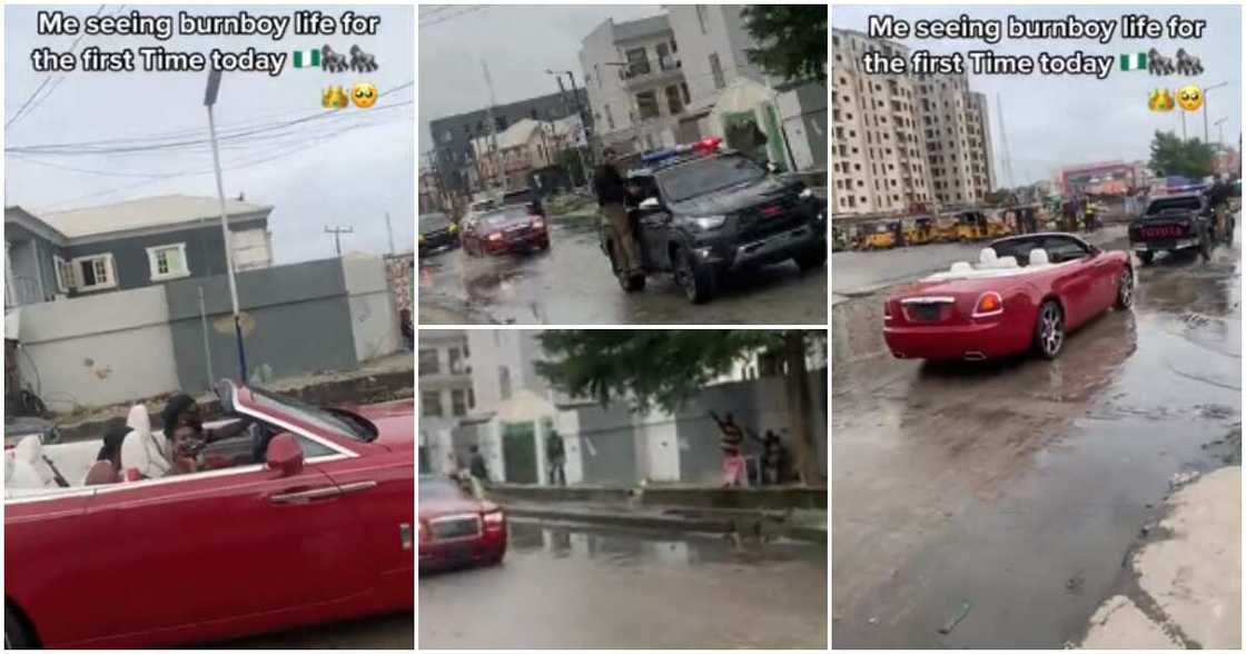 Burna Boy cruises streets of Lagos in his Rolls Royce. Burna Boy cruises streets of Lagos in his Rolls Royce.