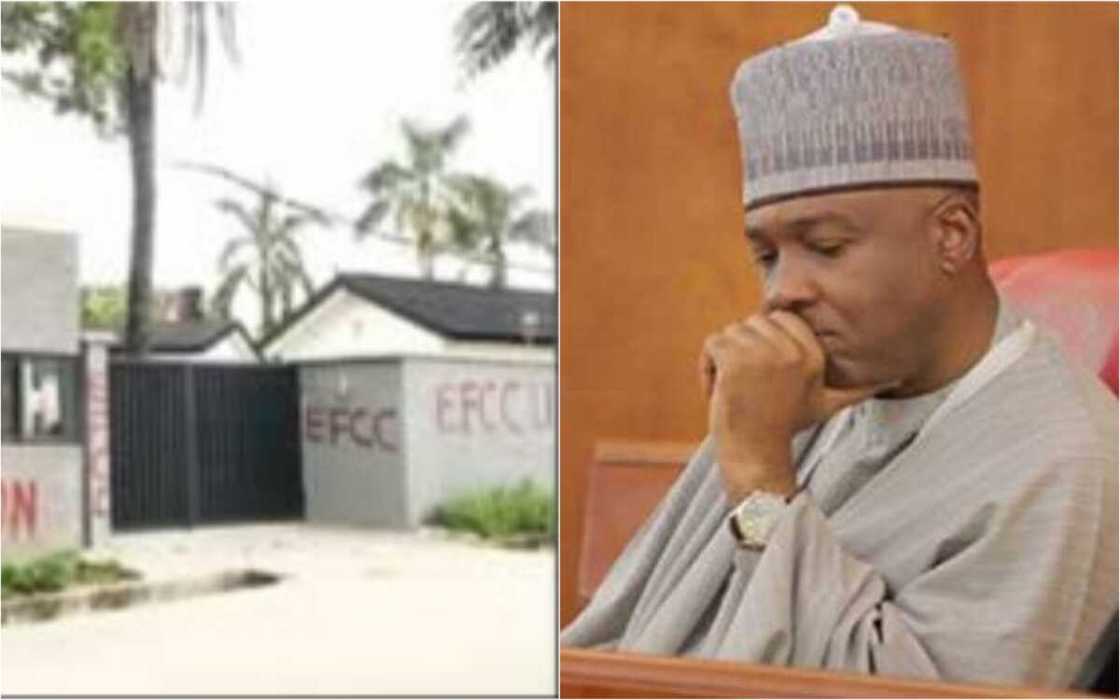 Da kudin baitul-mali Bukola Saraki ya mallaki gidajensa na Ikoyi inji EFCC Da kudin baitul-mali Bukola Saraki ya mallaki gidajensa na Ikoyi inji EFCC