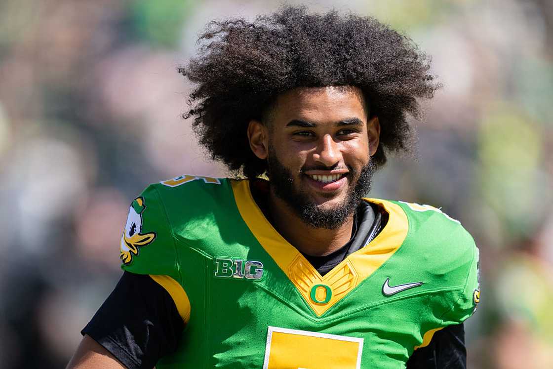 Quarterback Dante Moore at Autzen Stadium Quarterback Dante Moore at Autzen Stadium