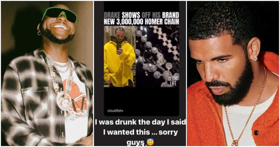 Davido, Drake's Homer chain Davido, Drake's Homer chain