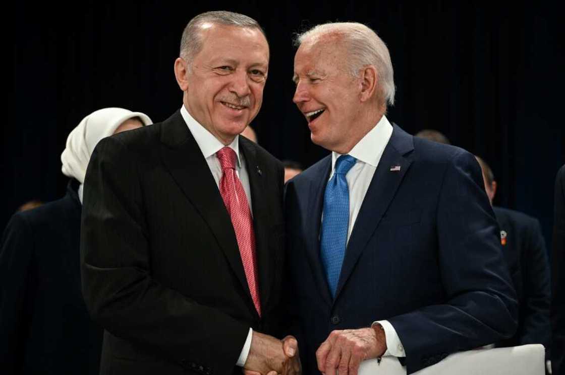 Turkey's President Recep Tayyip Erdogan and US President Joe Biden are all smiles after working out differences on NATO expansion Turkey's President Recep Tayyip Erdogan and US President Joe Biden are all smiles after working out differences on NATO expansion