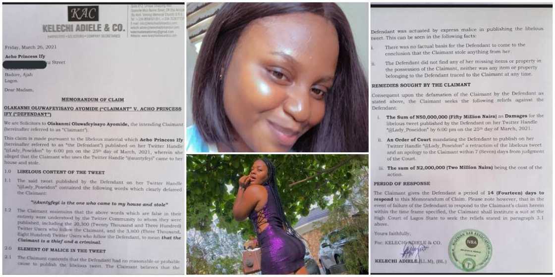 Nigerian Woman to Sue Another Lady over Post on Social Media, Demands N50m, Shares Paperwork, Many React Nigerian Woman to Sue Another Lady over Post on Social Media, Demands N50m, Shares Paperwork, Many React