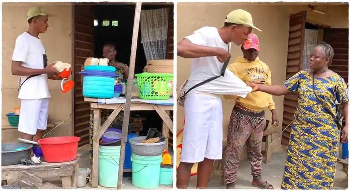 Photos of an NYSC member who pranked a food seller. Photos of an NYSC member who pranked a food seller.