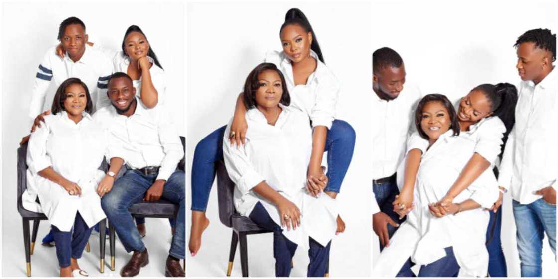 Yemi Alade and her siblings with mother Yemi Alade and her siblings with mother
