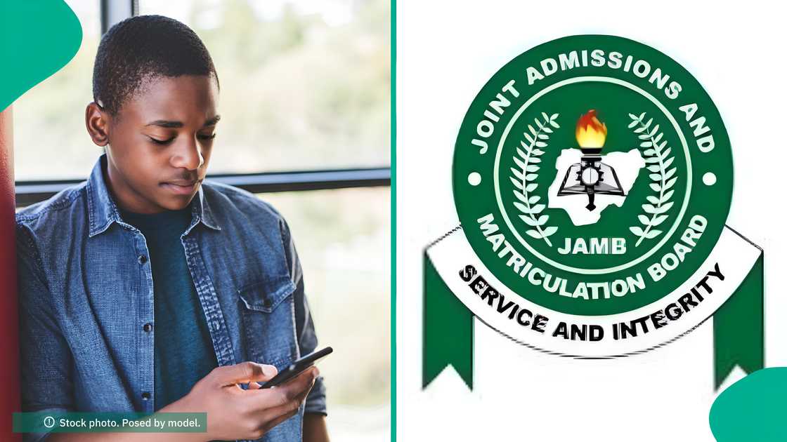 A boy who wrote the 2025 JAMB decides to check his result using the SMS code. A boy who wrote the 2025 JAMB decides to check his result using the SMS code.