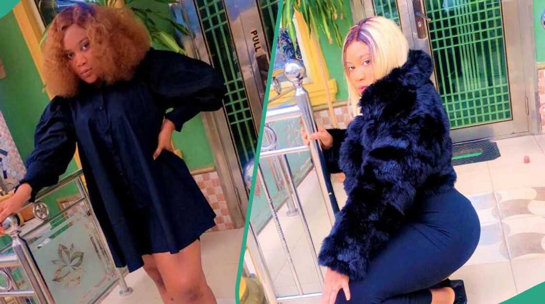 Esther Nwachukwu in black gown Esther Nwachukwu in black gown