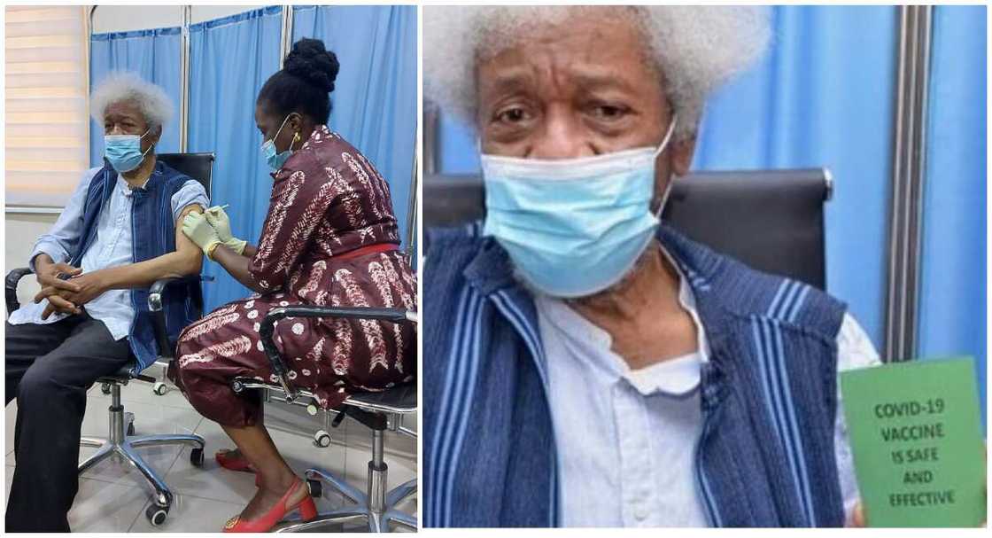 Wole Soyinka receives COVID-19 vaccine Wole Soyinka receives COVID-19 vaccine