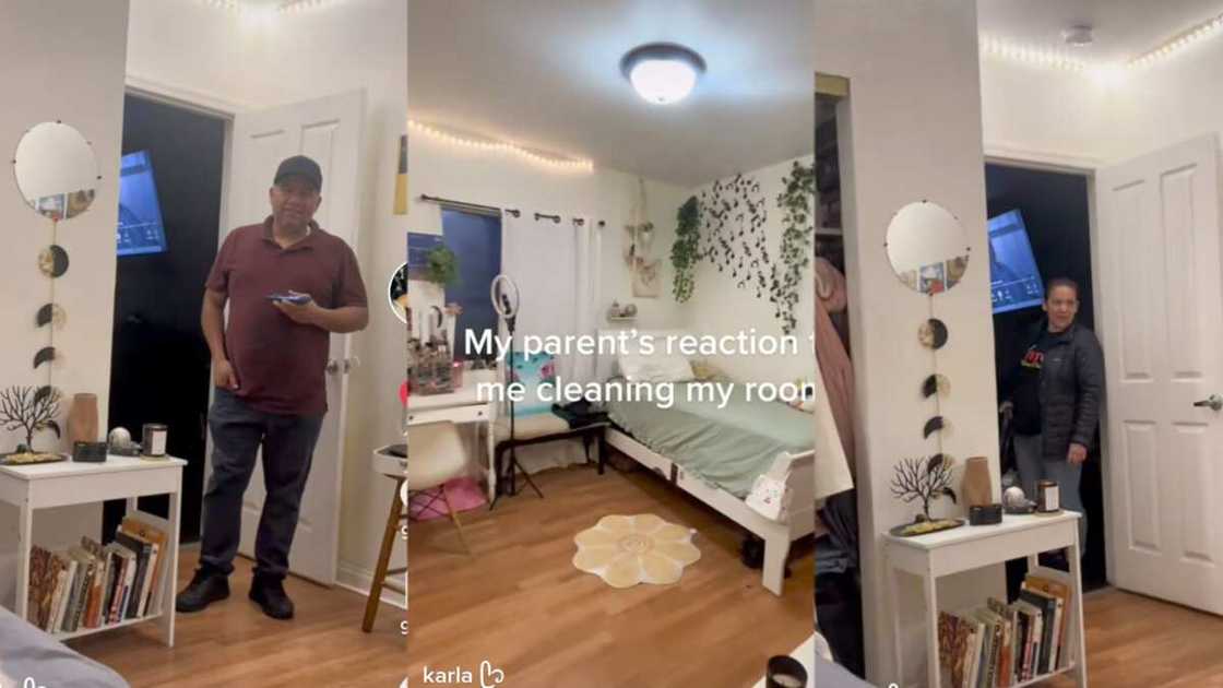 Parent's funny reaction to daughter's room Parent's funny reaction to daughter's room