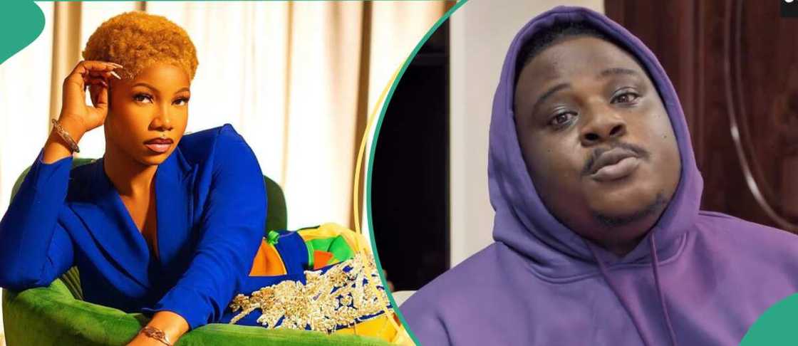 BBNaija Tacha reacts to Isbae U's question on his show. BBNaija Tacha reacts to Isbae U's question on his show.