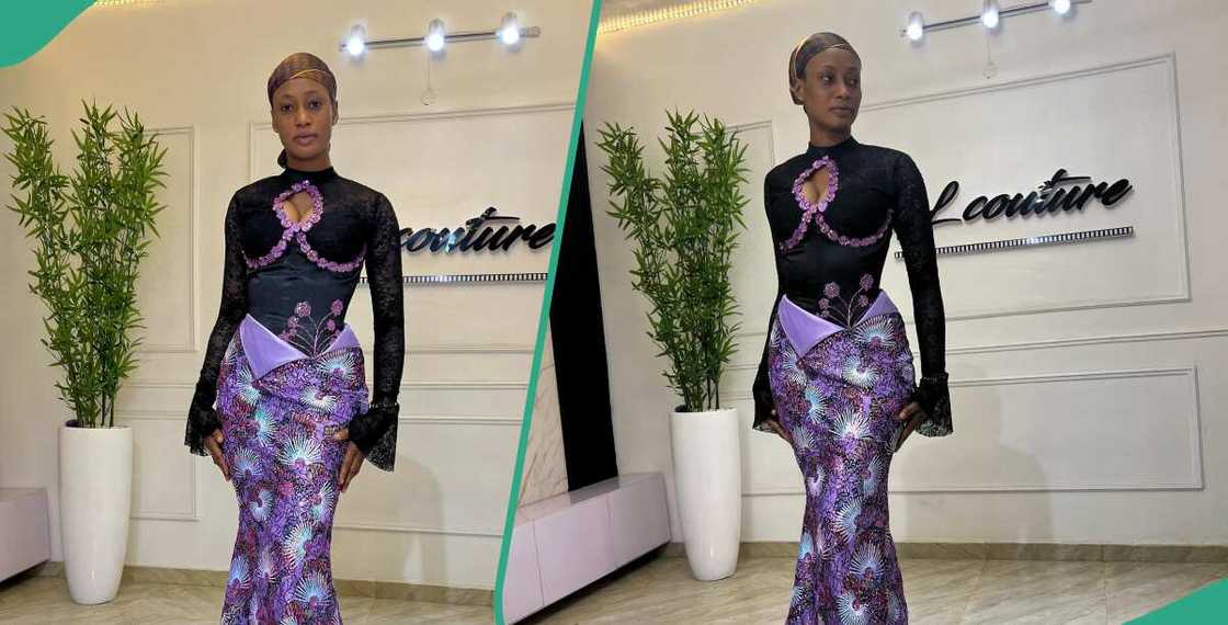 Lady orders purple and black attire, gets beautiful replica