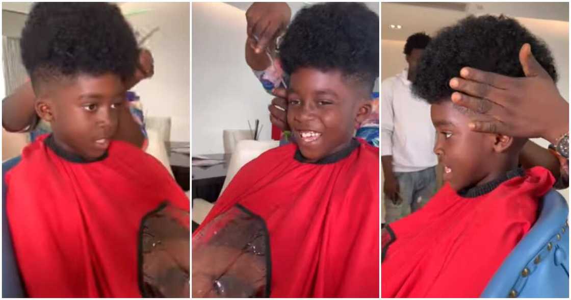 Tiwa Savage's son makes hair for Halloween. Tiwa Savage's son makes hair for Halloween.