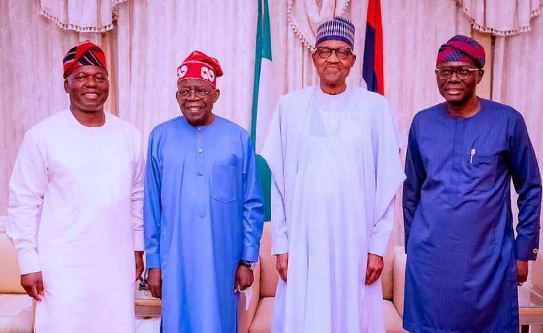 Babajide Sanwo-Olu, Muhammadu Buhari, Bola Tinubu, 2023 president-elect