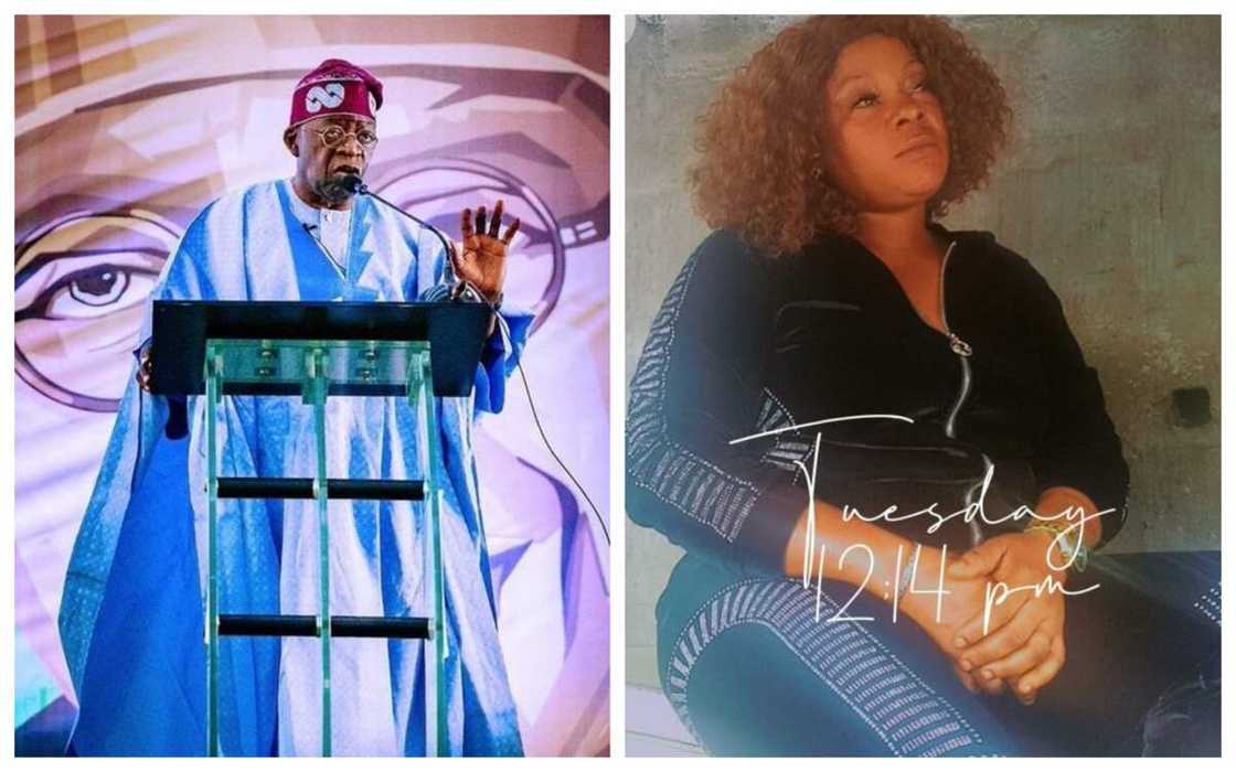 Miji na ya sake ni: Matar da ta zana hoton Tinubu a bayanta ta kai kuka