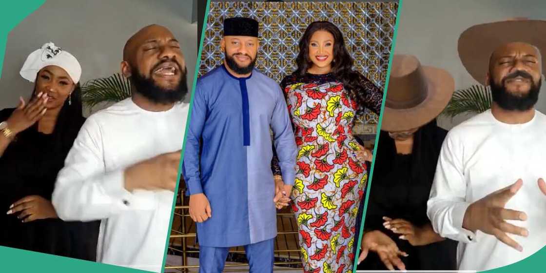Judy Austin's reaction during Yul Edochie's online service Judy Austin's reaction during Yul Edochie's online service
