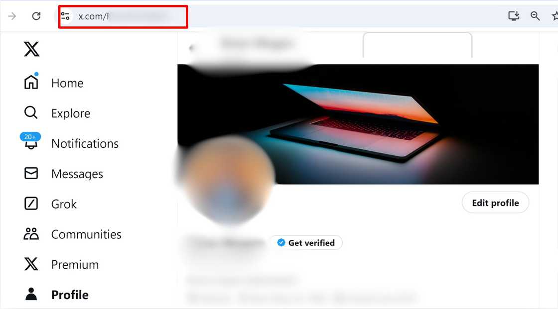 Twitter profile link on desktop Twitter profile link on desktop