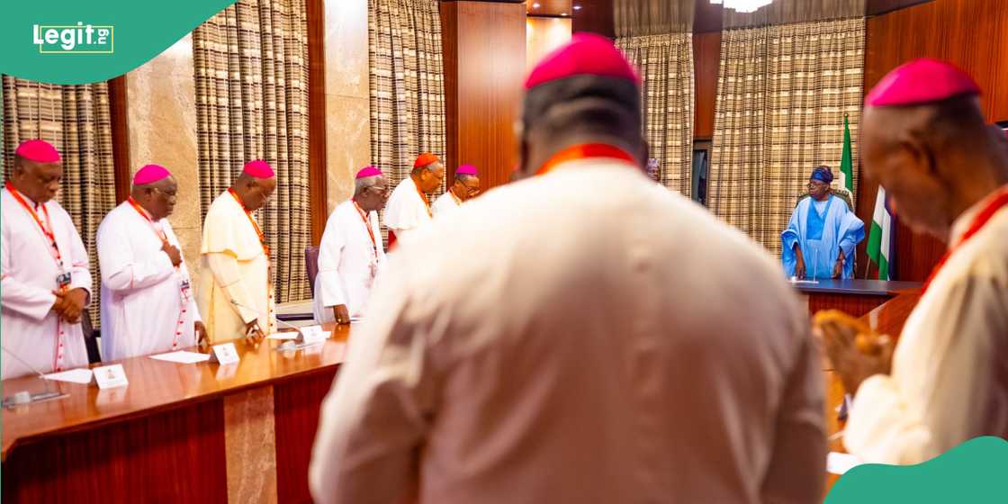 Tinubu receives Catholic bishops at Aso Rock, photos emerge Tinubu receives Catholic bishops at Aso Rock, photos emerge