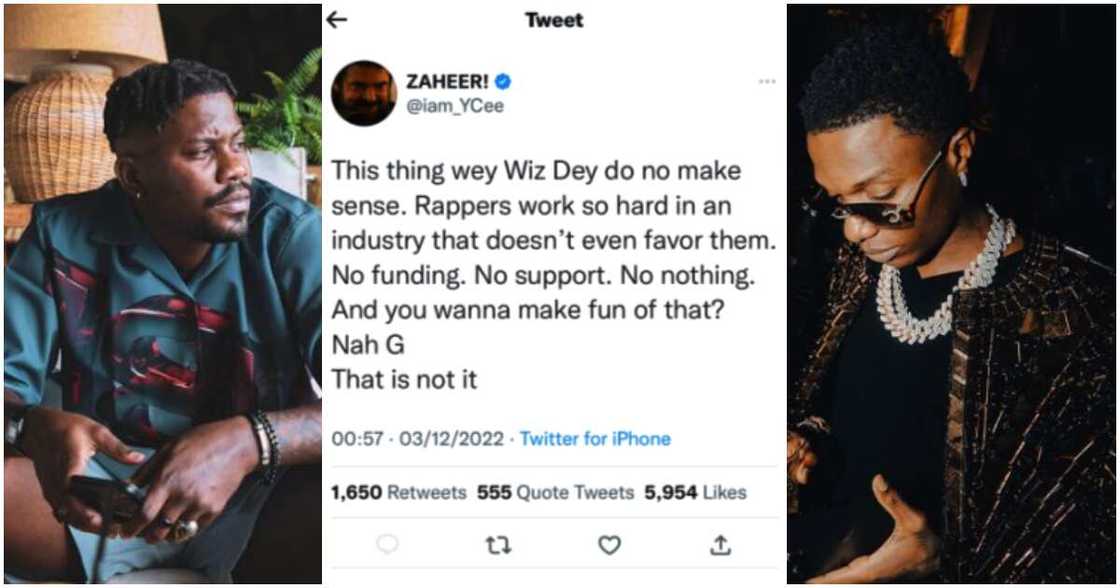 Rapper YCee blasts Wizkid for saying rap is dead. Rapper YCee blasts Wizkid for saying rap is dead.