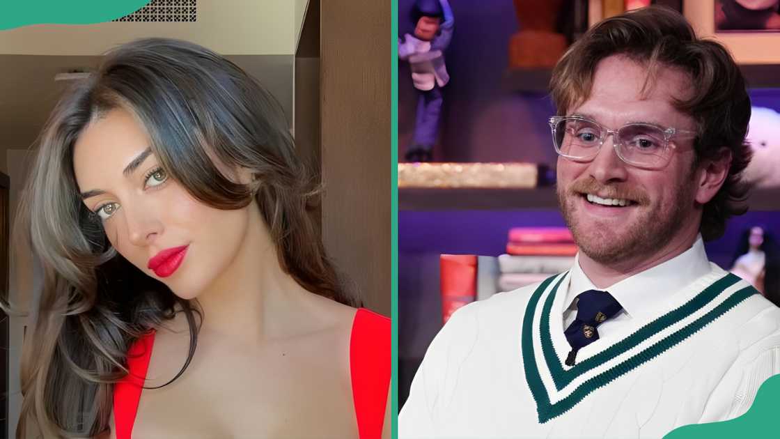 Brianna Chickenfry poses in a red dress (L) and West Wilson smiles in a white striped jumper and black tie (R) Brianna Chickenfry poses in a red dress (L) and West Wilson smiles in a white striped jumper and black tie (R)